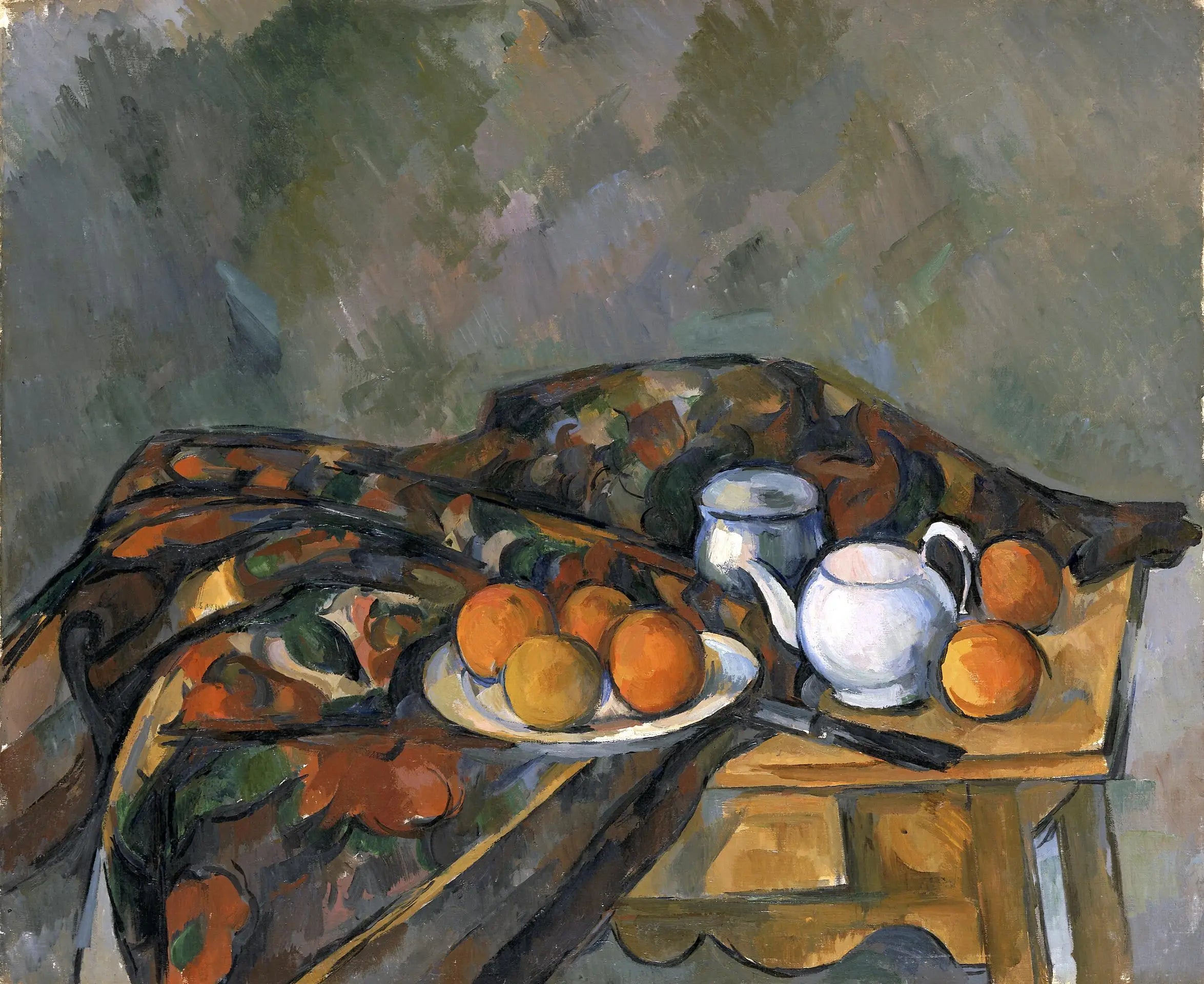 Reproduction du tableau « Nature morte à la théière - Paul Cézanne » par Alpha Reproduction en peinture à l’huile