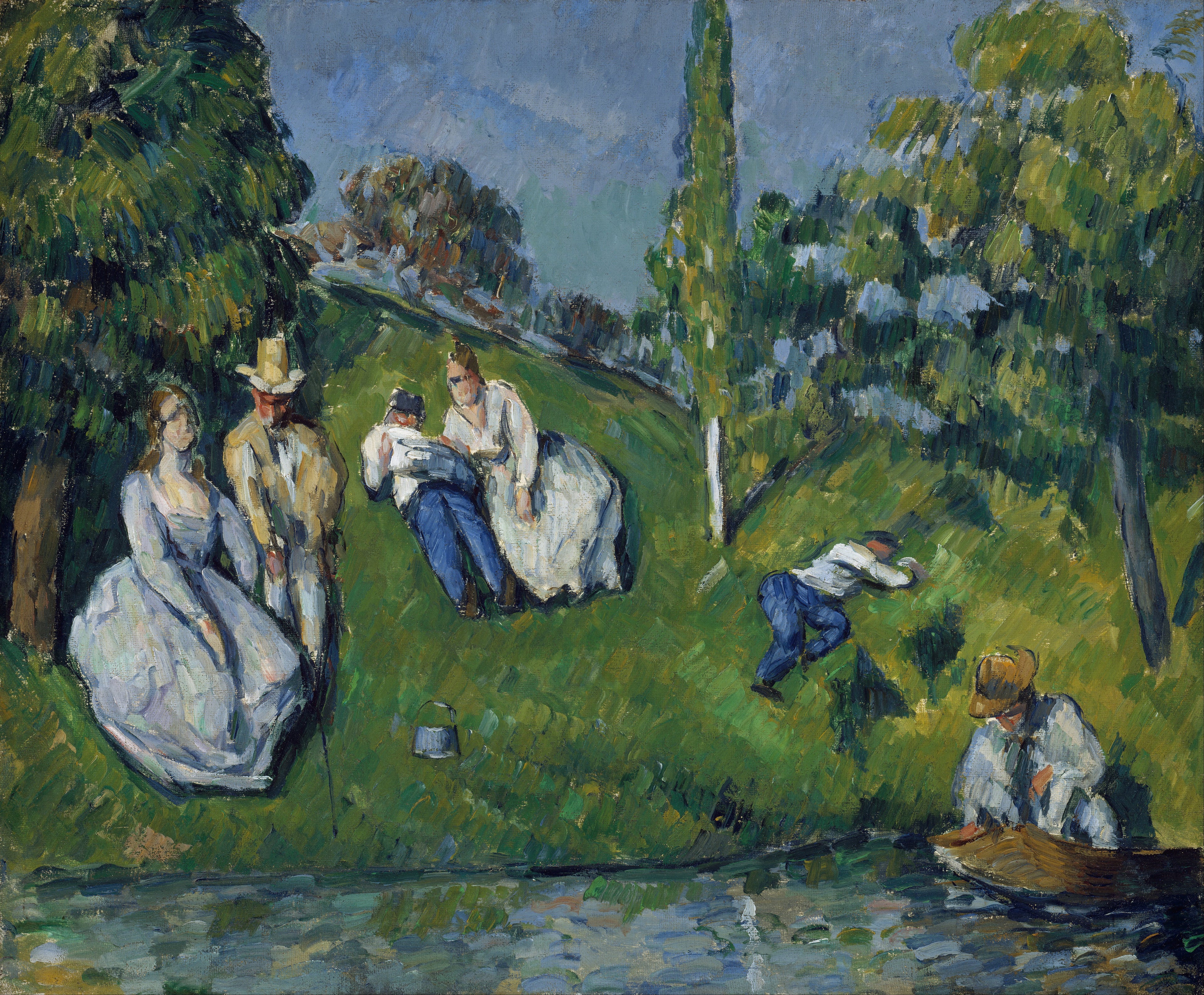 Reproduction du tableau « Au bord de l'étang - Paul Cézanne » par Alpha Reproduction en peinture à l’huile