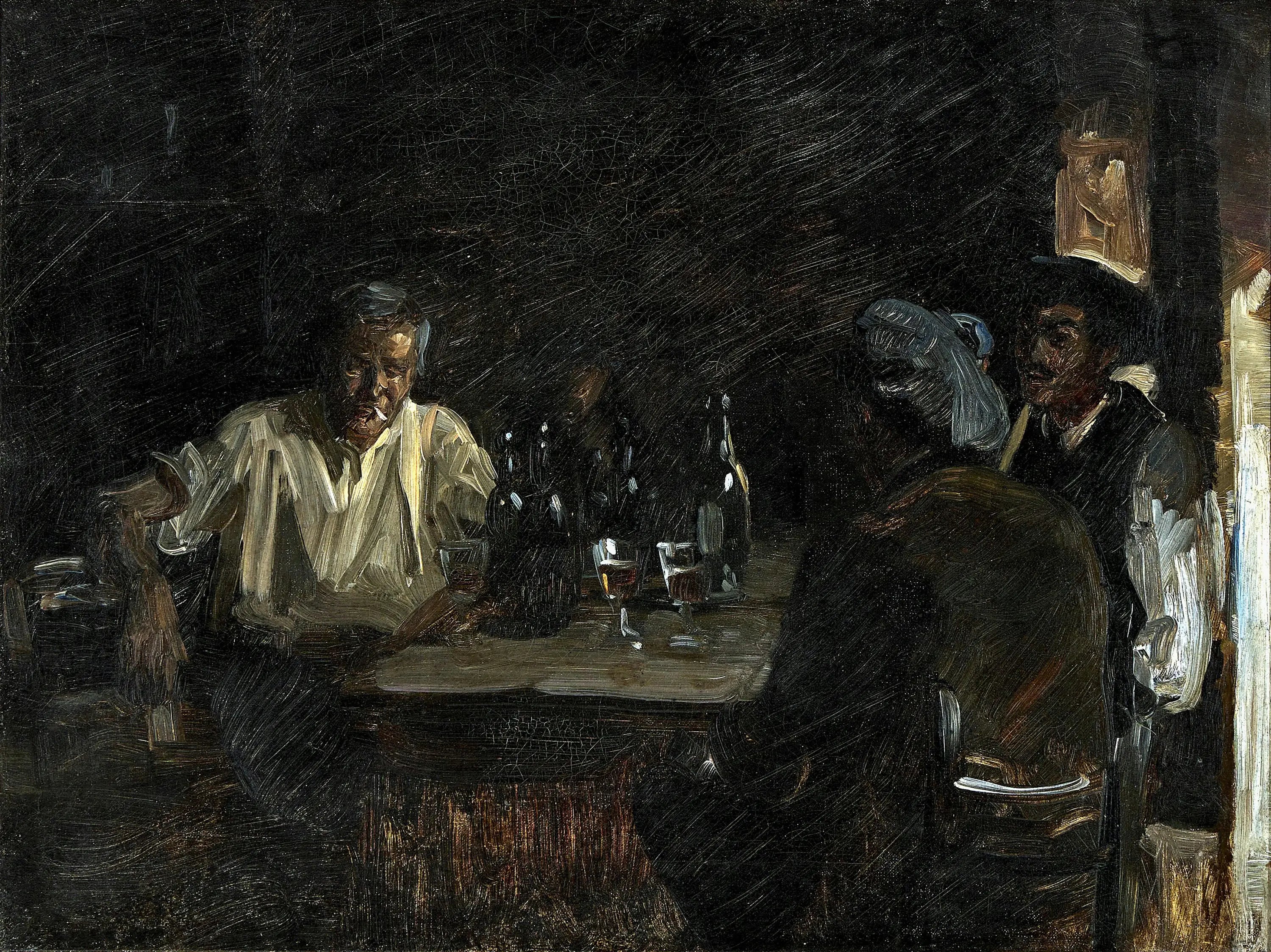 Ouvriers dans un pub à Luchon. Étude. - Peder Severin Krøyer - Alpha Reproduction