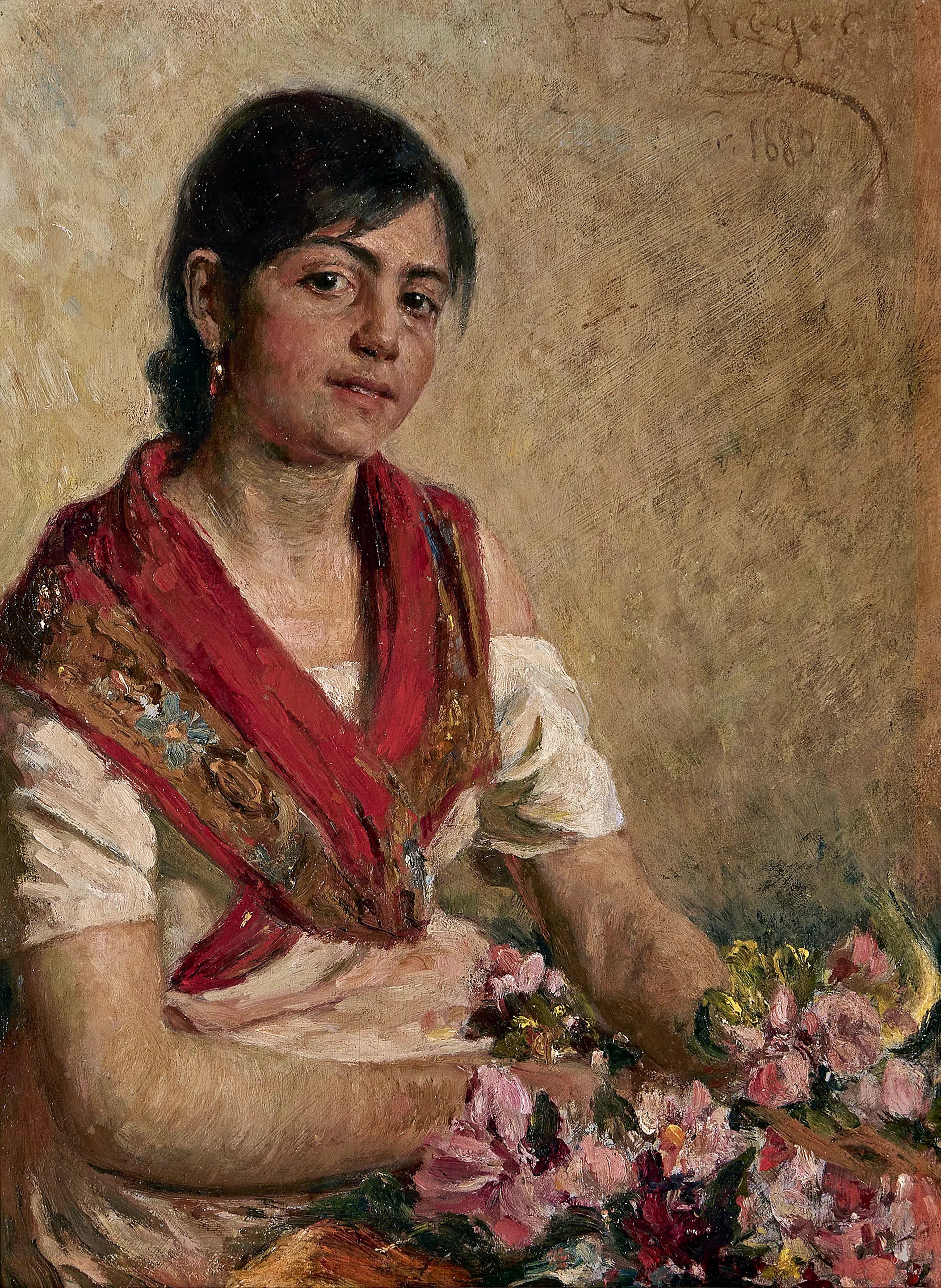 Nannina marchande de fleurs de Naples. Étude. - Peder Severin Krøyer - Alpha Reproduction