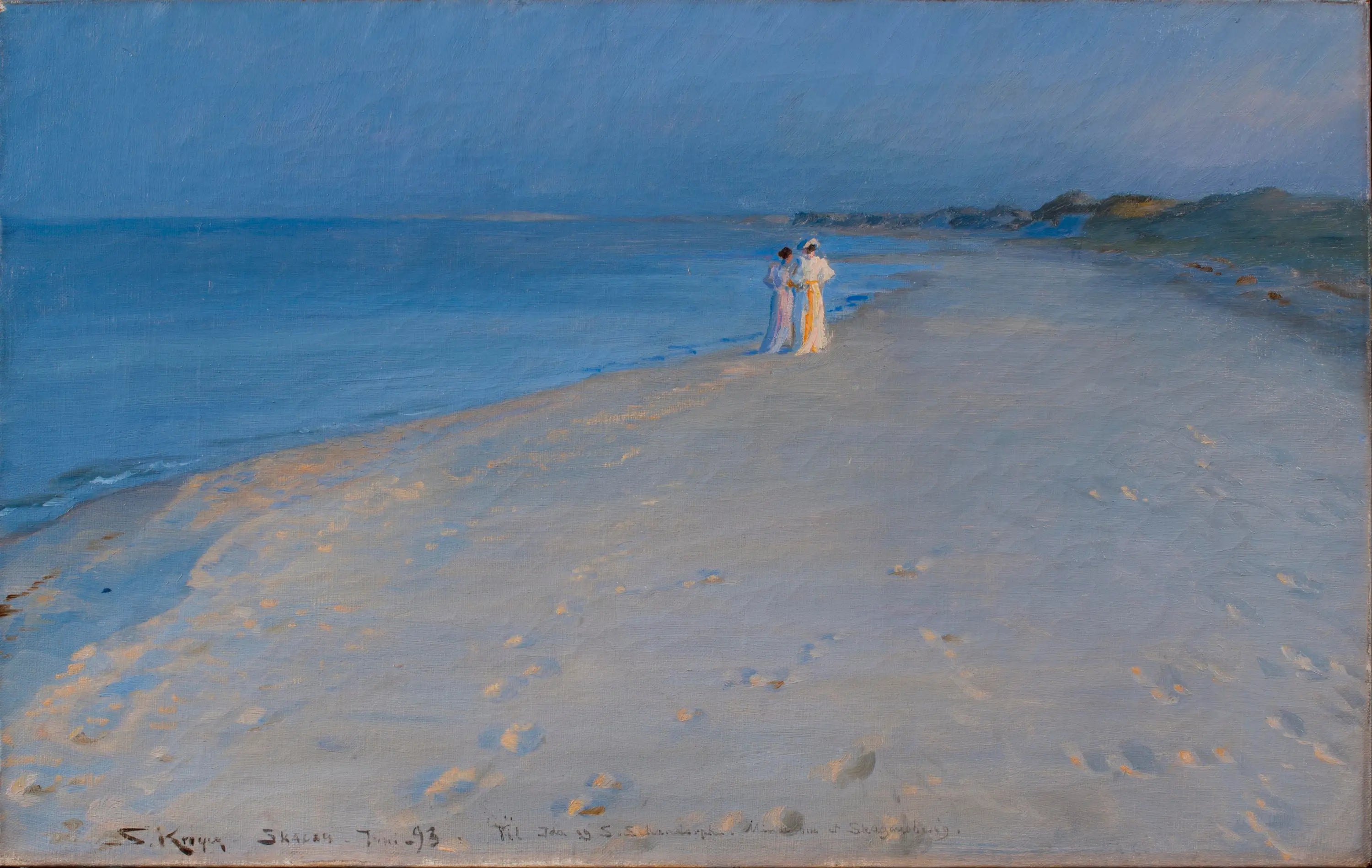 Soirée d’été à la plage sud Skagen. Anna Ancher et Marie Krøyer (étude) - Peder Severin Krøyer - Alpha Reproduction