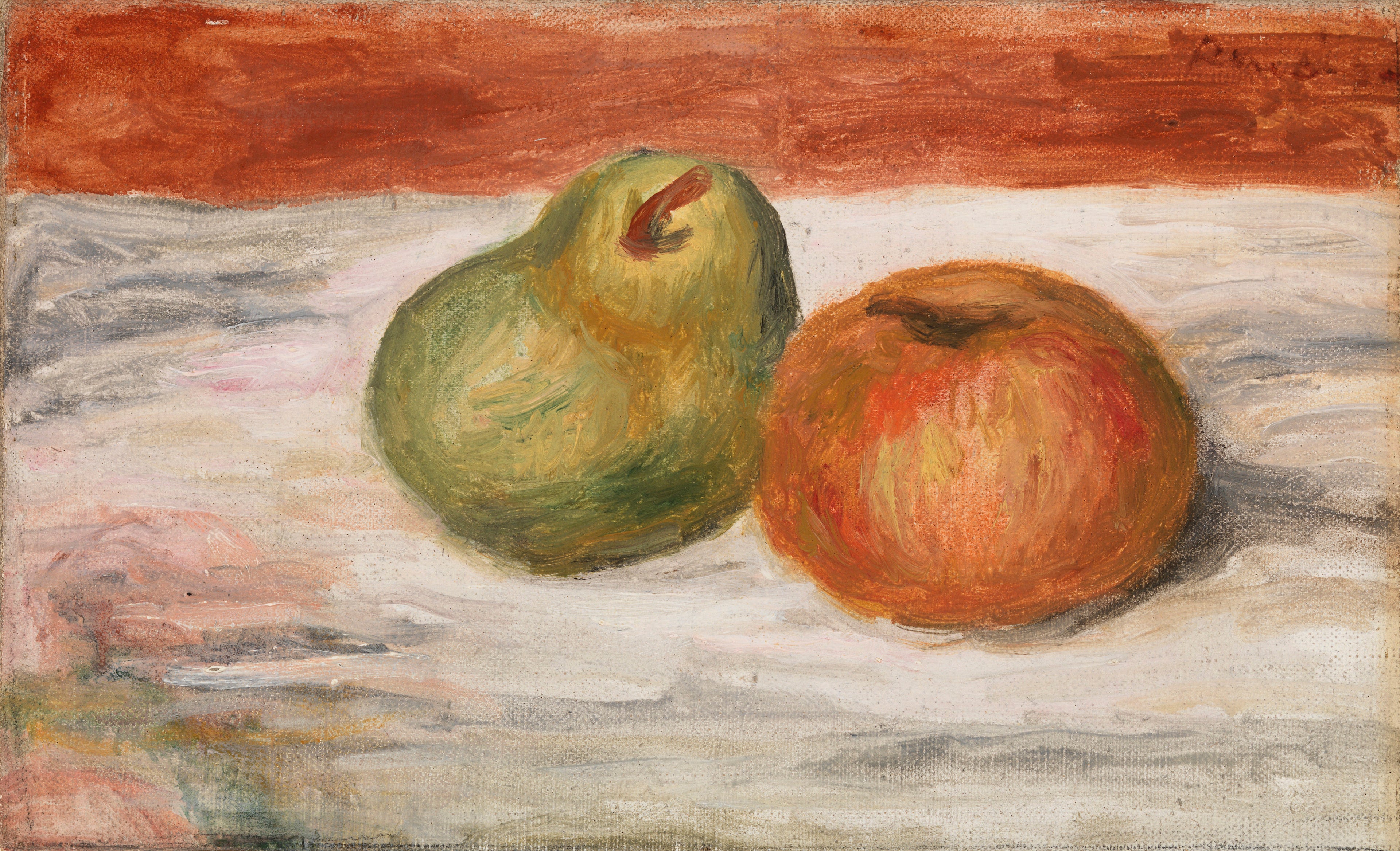 Reproduction du tableau « Pomme et poire (Pomme et poire) - Pierre-Auguste Renoir » par Alpha Reproduction en peinture à l’huile