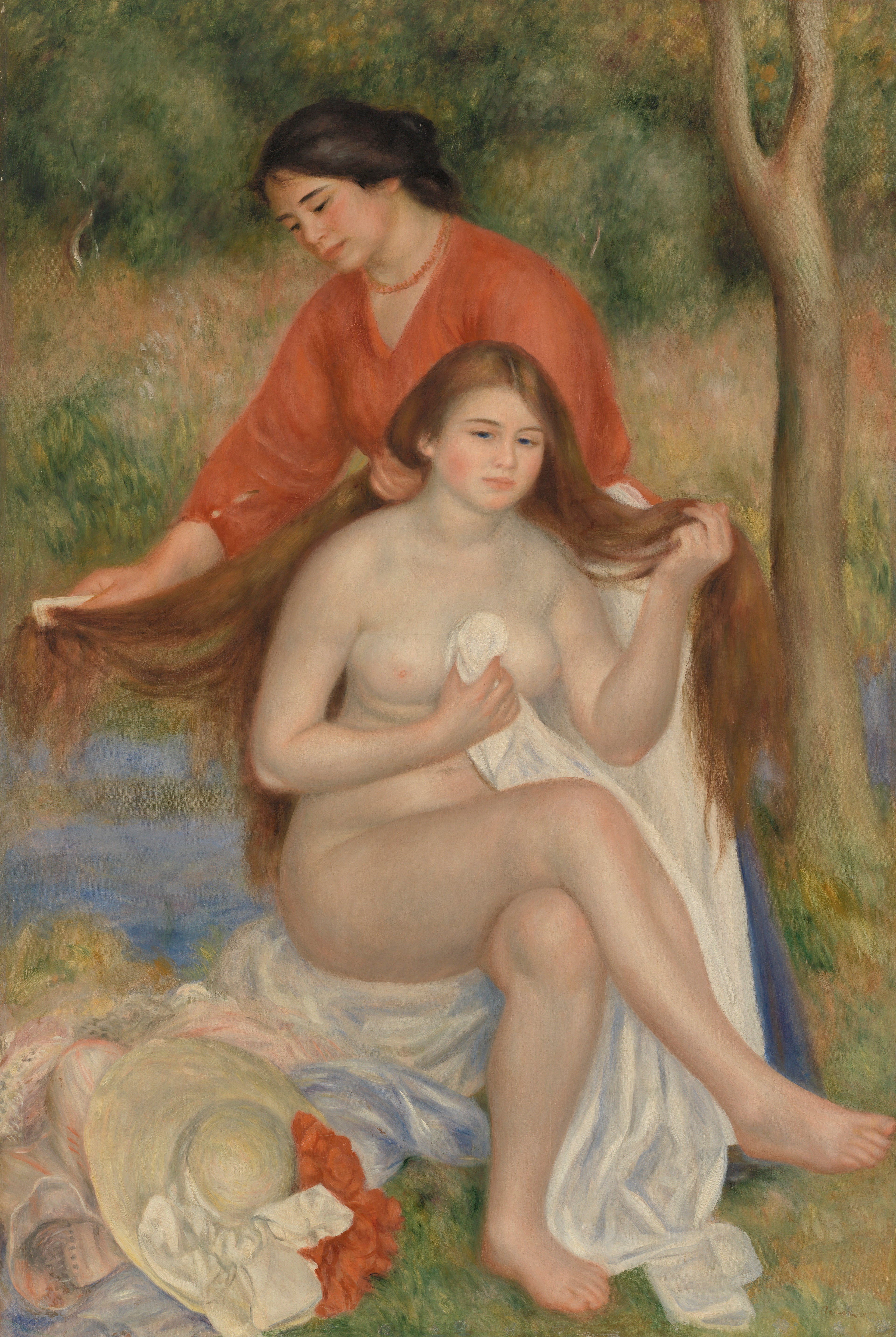 Reproduction du tableau « La Toilette de la baigneuse - Pierre-Auguste Renoir » par Alpha Reproduction en peinture à l’huile