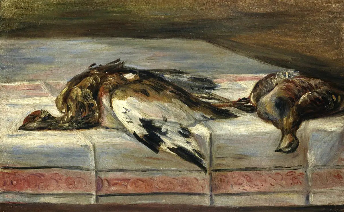 Reproduction du tableau « Faisan et perdrix - Pierre-Auguste Renoir » par Alpha Reproduction en peinture à l’huile