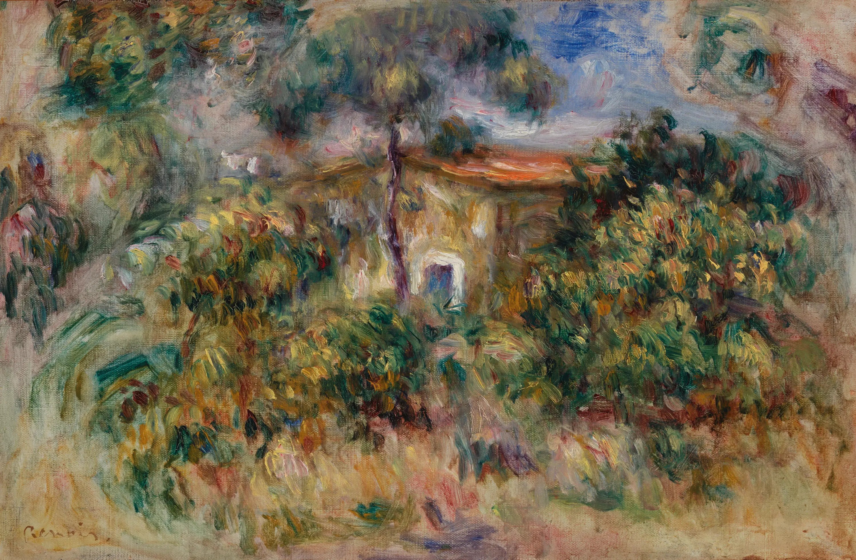 Reproduction du tableau « La Ferme - Pierre-Auguste Renoir » par Alpha Reproduction en peinture à l’huile