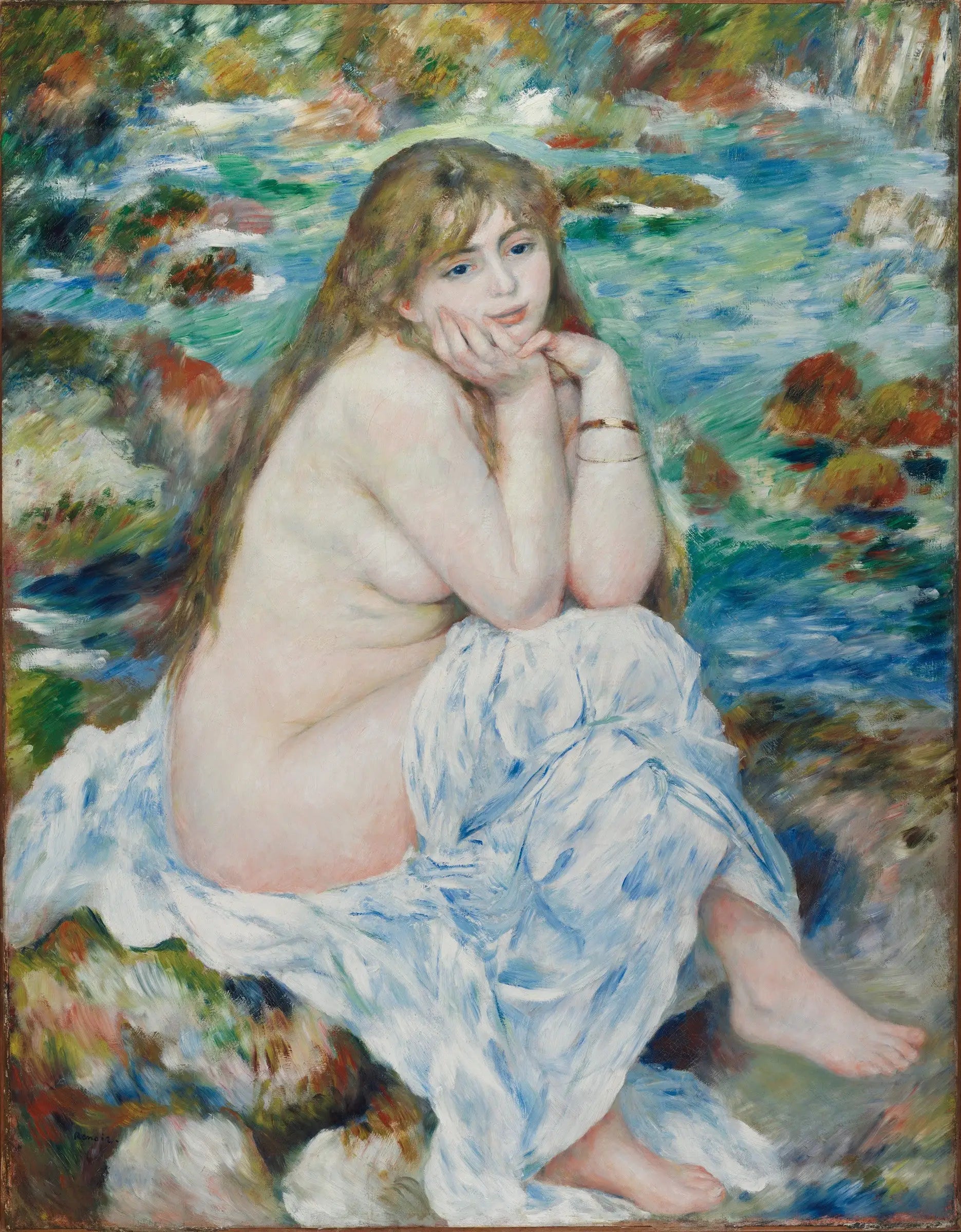 Reproduction du tableau « Baigneur assis - Pierre-Auguste Renoir » par Alpha Reproduction en peinture à l’huile