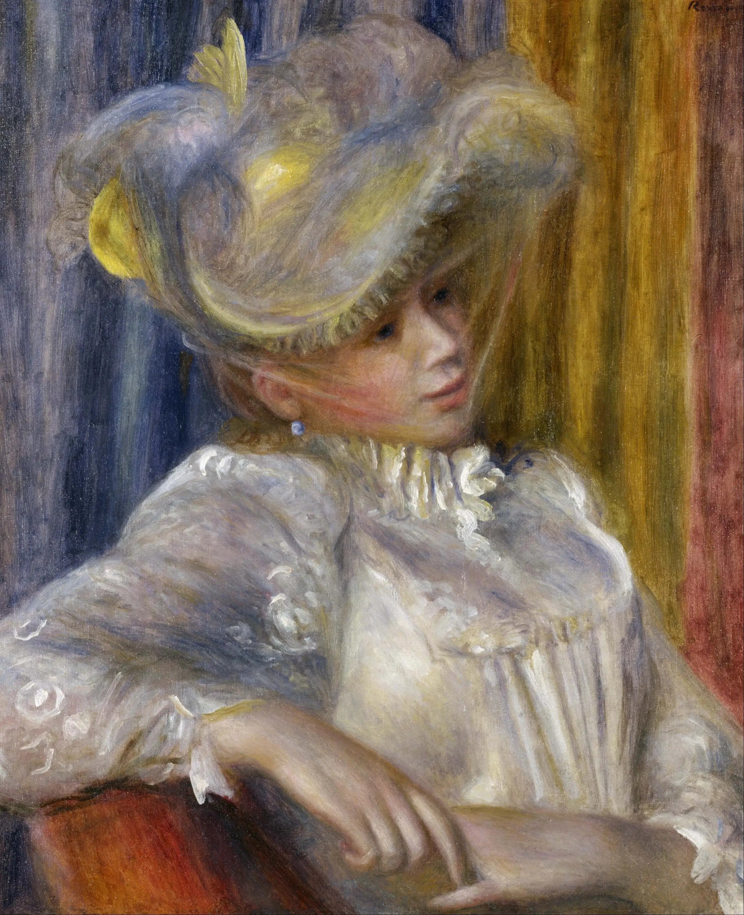 Reproduction du tableau « Femme au chapeau - Pierre-Auguste Renoir » par Alpha Reproduction en peinture à l’huile