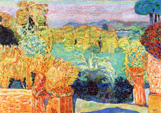 Reproduction du tableau « Paysage du Midi et deux enfants - Pierre Bonnard » par Alpha Reproduction en peinture à l’huile