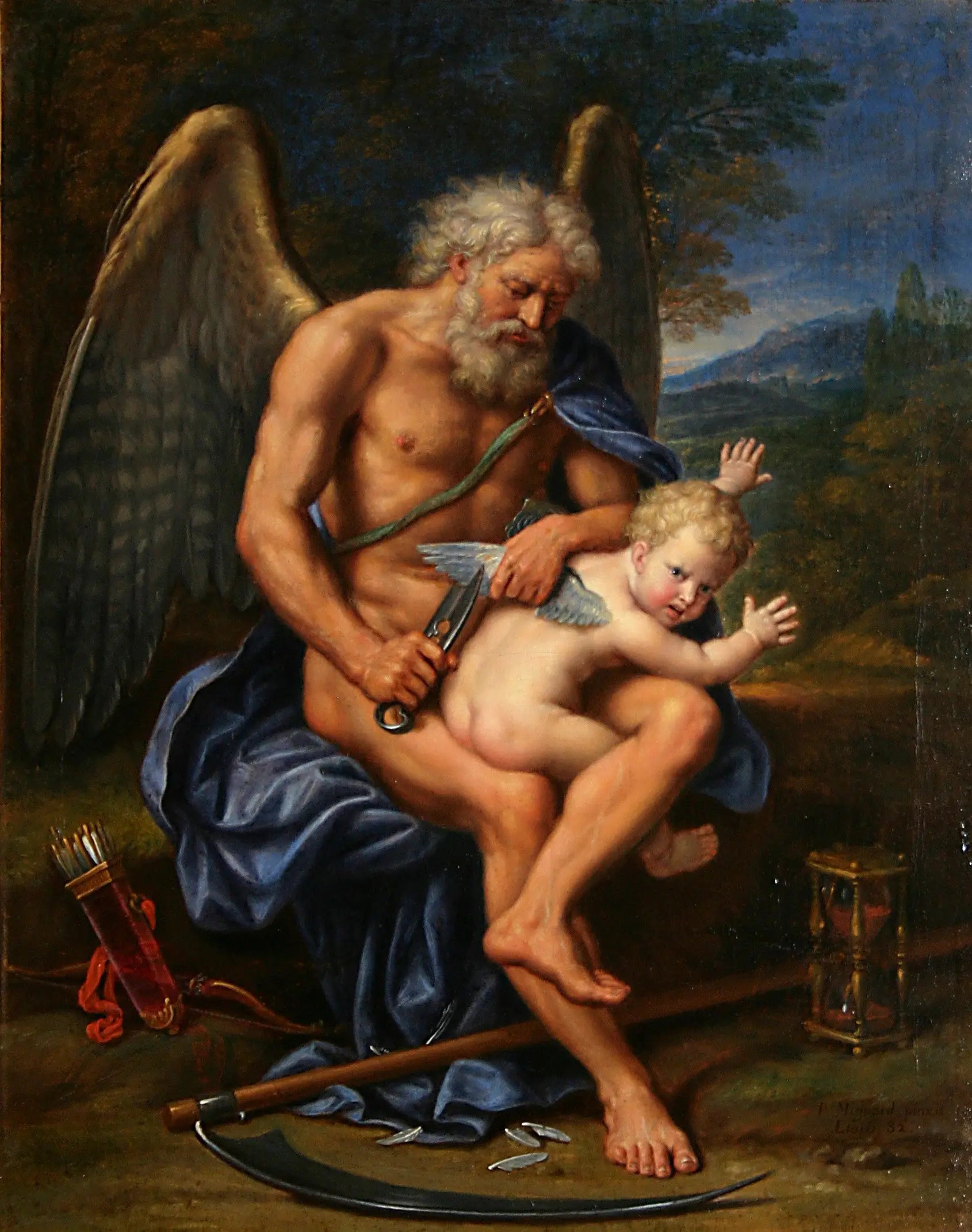 Couper le temps avec les ailes de Cupidon - Pierre Mignard - Alpha Reproduction