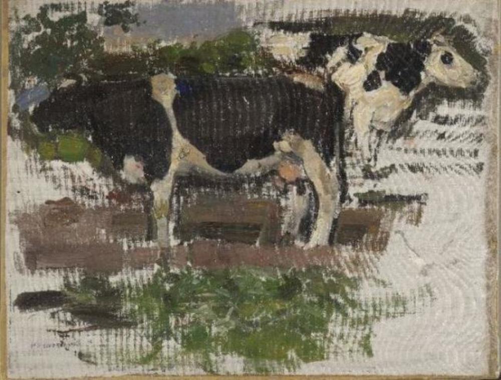 Reproduction du tableau « Étude de deux vaches - Piet Mondrian » par Alpha Reproduction en peinture à l’huile