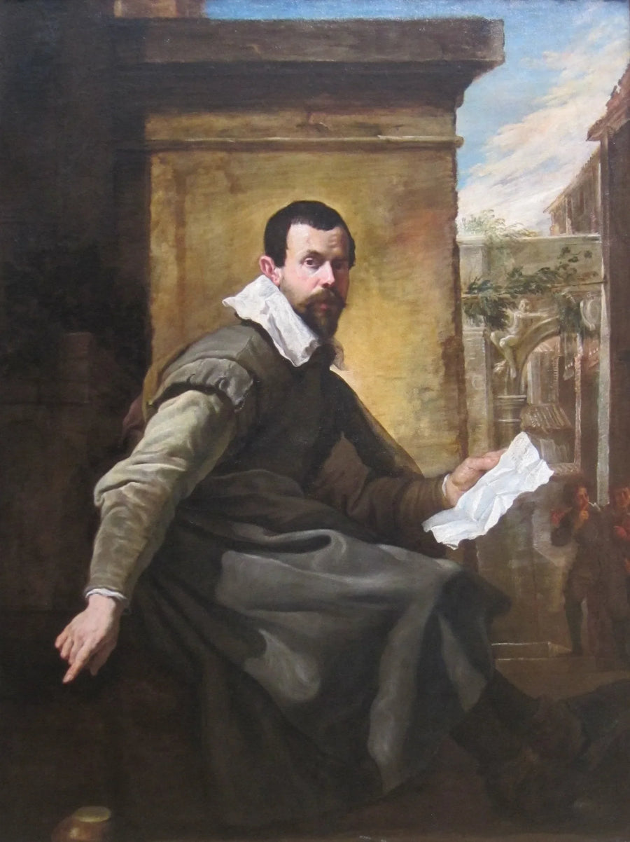 Portrait d'un homme avec une partition de musique - Domenico Fetti