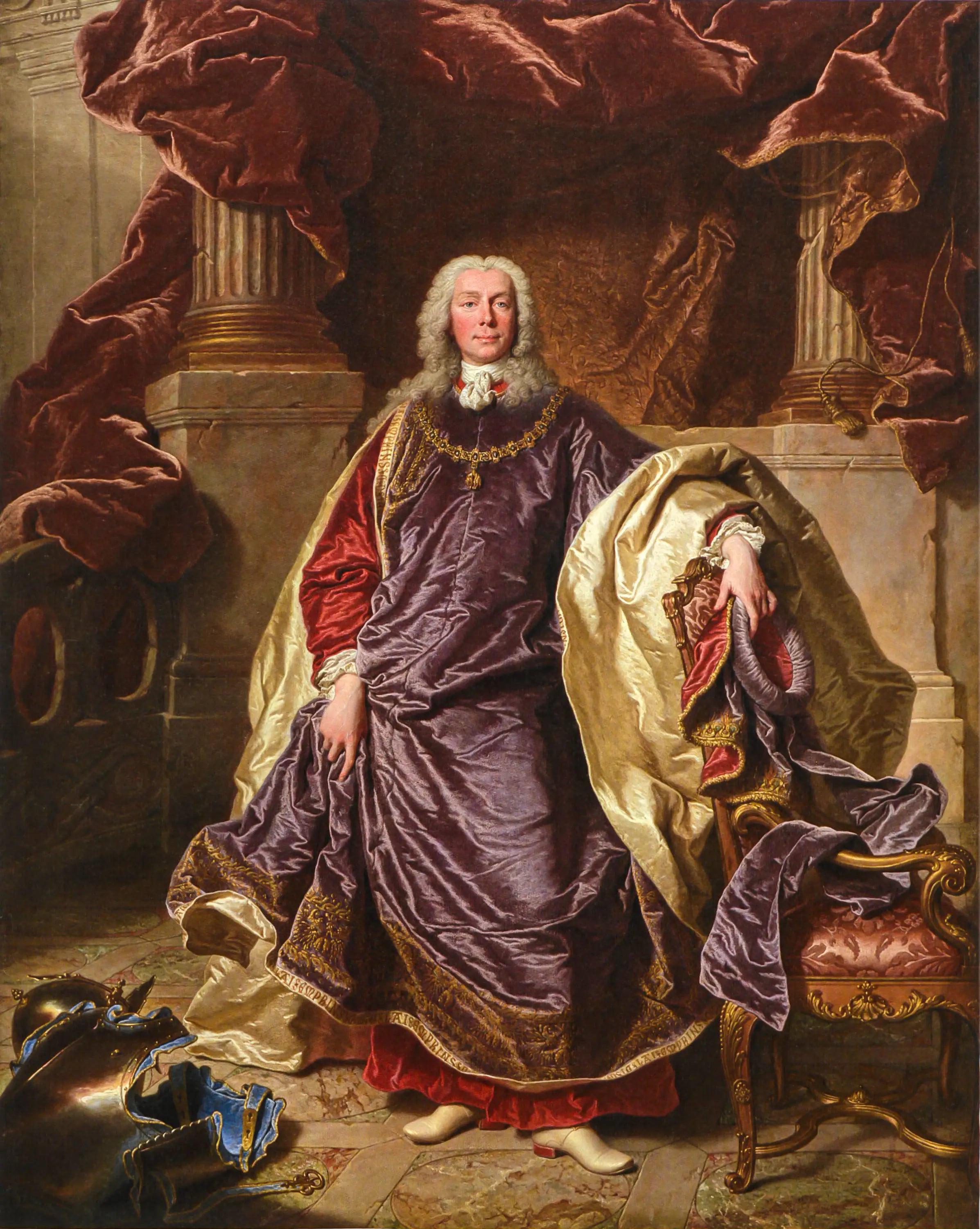 Portrait du prince Joseph Wenzel Ier de Liechtenstein en grande tenue de l’Ordre de la Toison d’or - Hyacinthe Rigaud