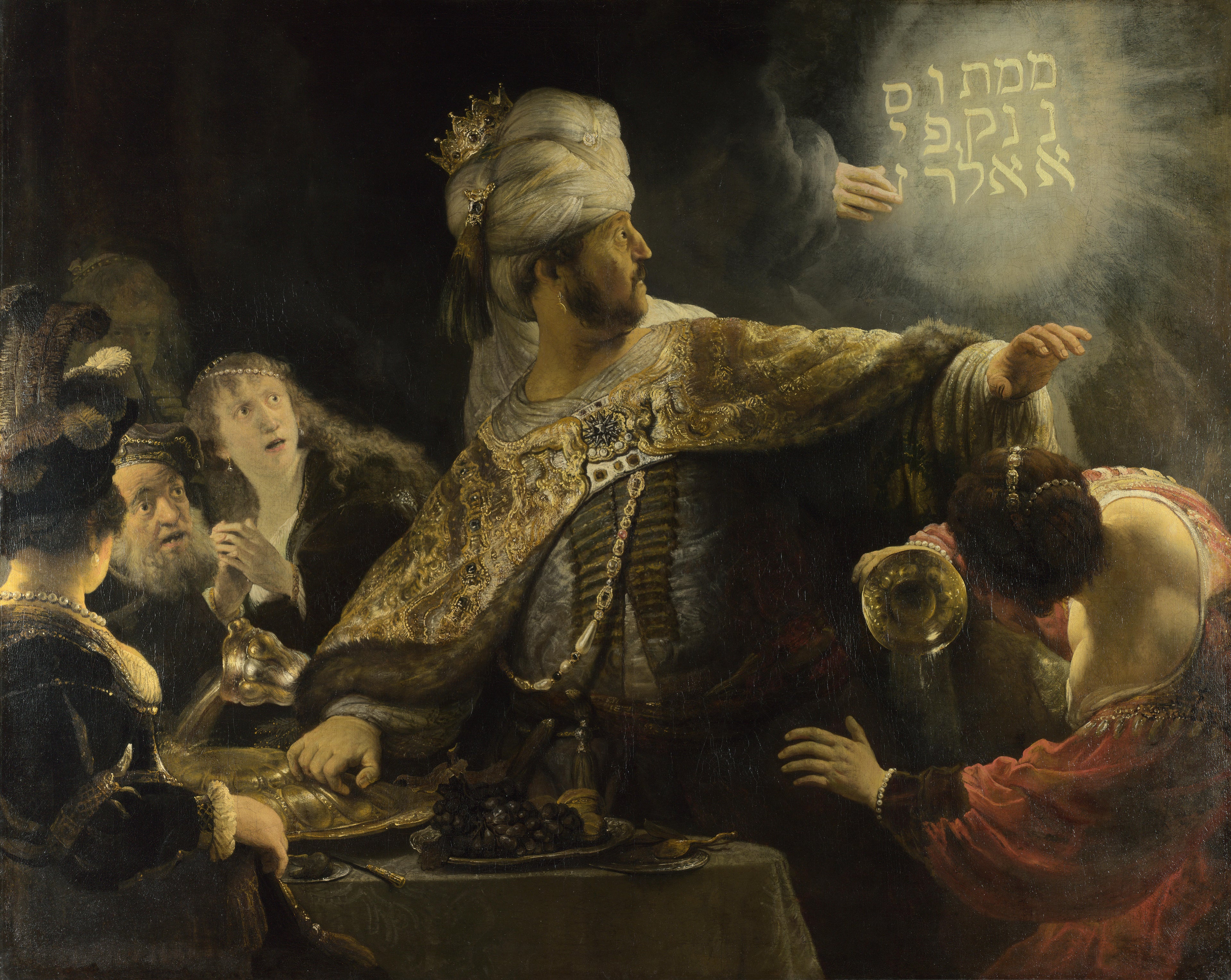 Reproduction du tableau « Le Festin de Balthazar - Rembrandt » par Alpha Reproduction en peinture à l’huile