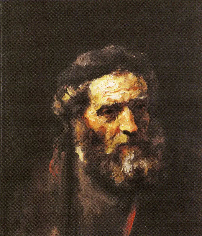 Reproduction du tableau « Tête d'un vieil homme barbu - Rembrandt » par Alpha Reproduction en peinture à l’huile
