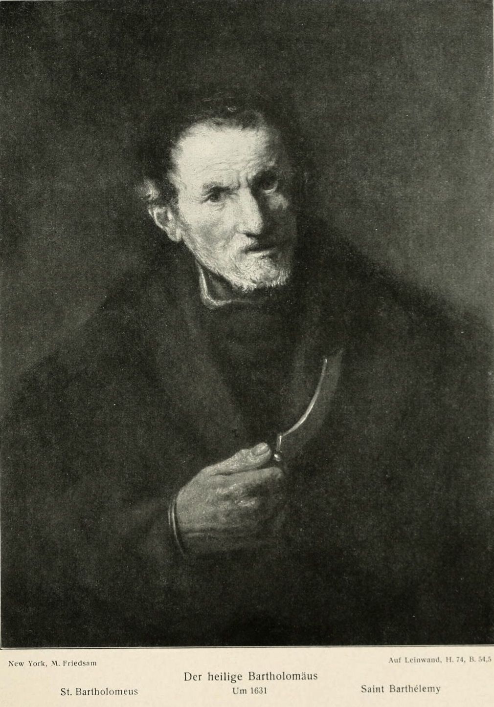 Reproduction du tableau « L'apôtre Barthélemy - Rembrandt » par Alpha Reproduction en peinture à l’huile