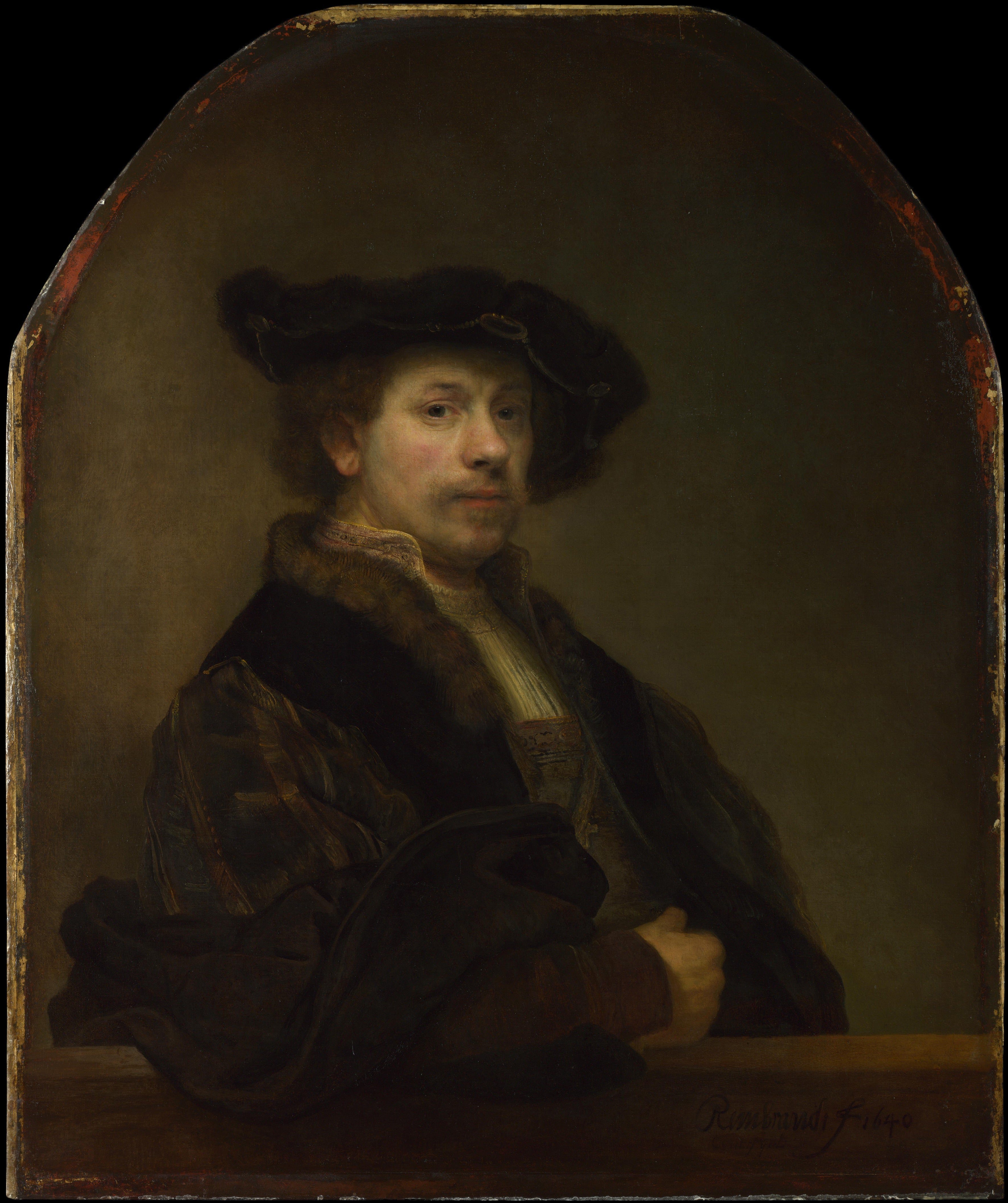 Reproduction du tableau « Autoportrait à l'âge de 34 ans - Rembrandt » par Alpha Reproduction en peinture à l’huile