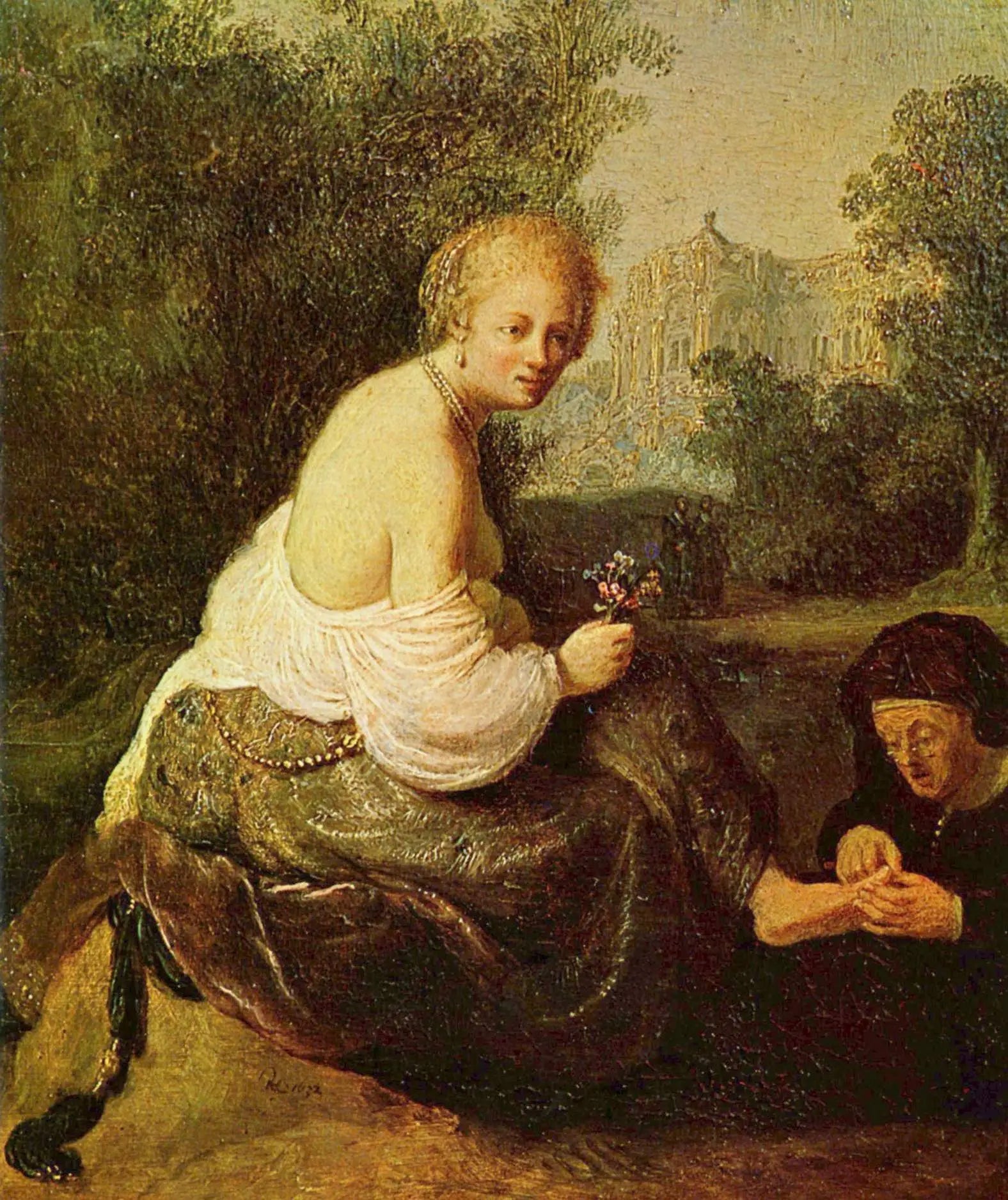 Reproduction du tableau « Bethsabée à sa toilette, vue par le roi David - Rembrandt » par Alpha Reproduction en peinture à l’huile