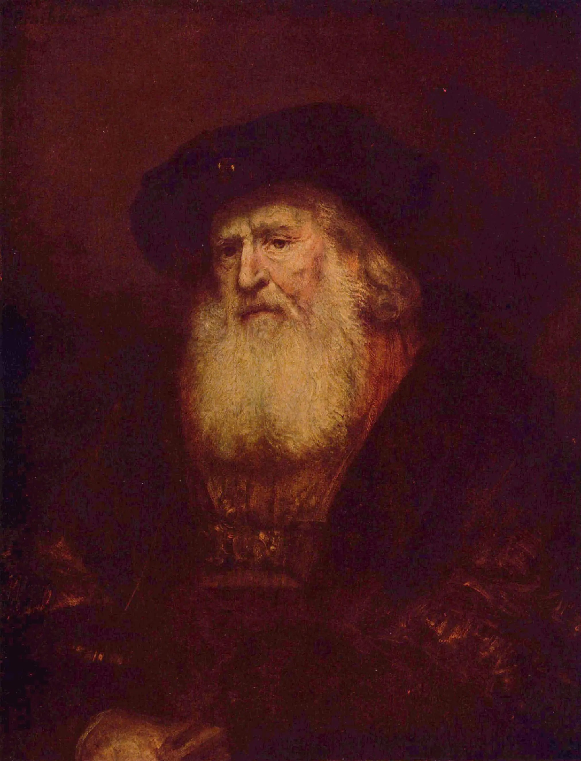 Reproduction du tableau « Portrait d'un vieil homme barbu - Rembrandt » par Alpha Reproduction en peinture à l’huile