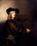 Reproduction du tableau « Portrait d'un homme avec un faucon - Rembrandt » par Alpha Reproduction en peinture à l’huile