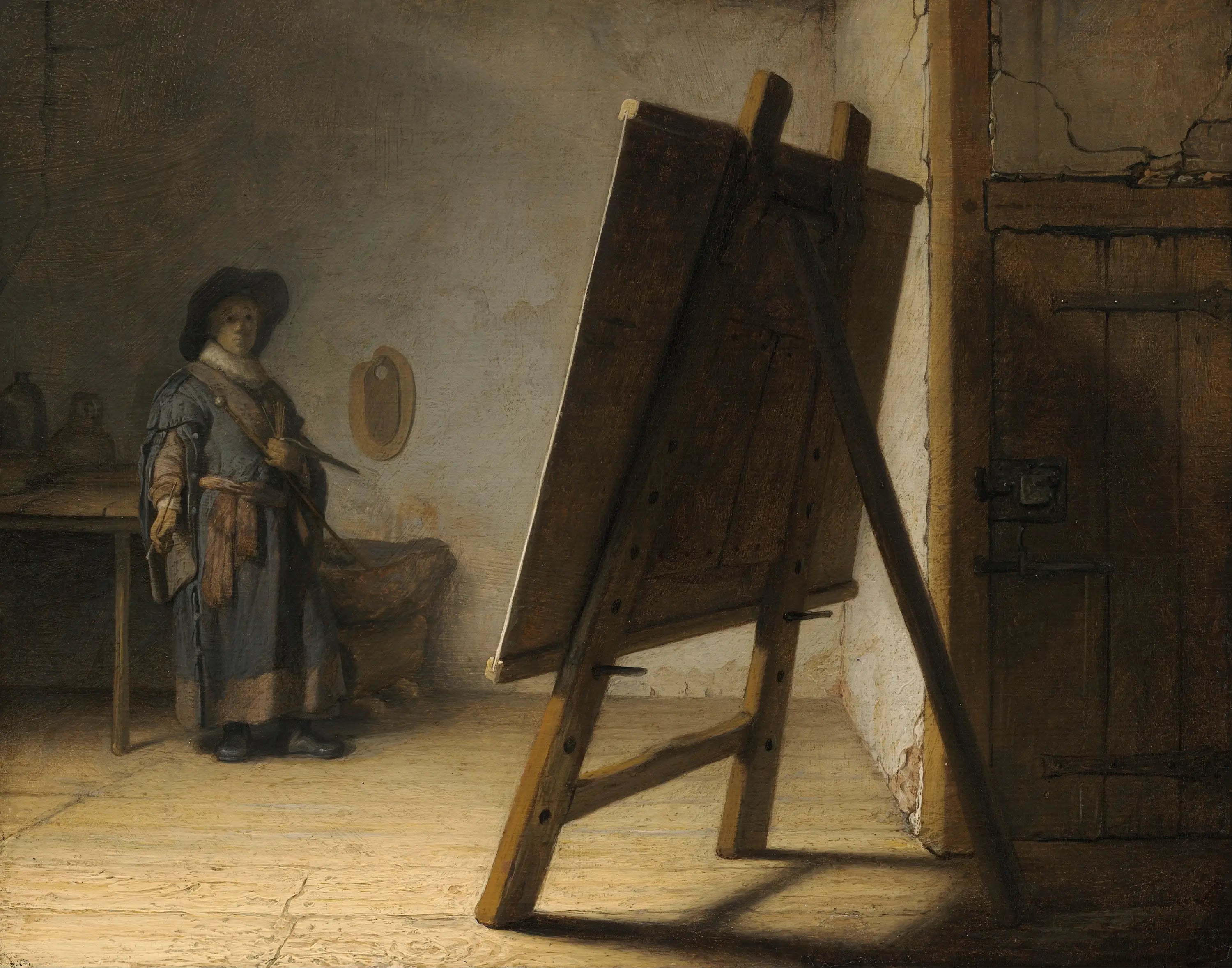 Reproduction du tableau « L'Artiste dans son atelier - Rembrandt » par Alpha Reproduction en peinture à l’huile