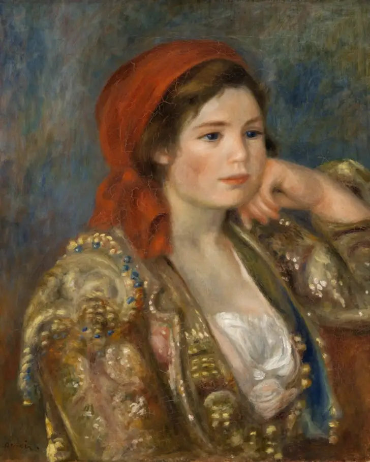 Reproduction du tableau « Fille en veste espagnole - Pierre-Auguste Renoir » par Alpha Reproduction en peinture à l’huile