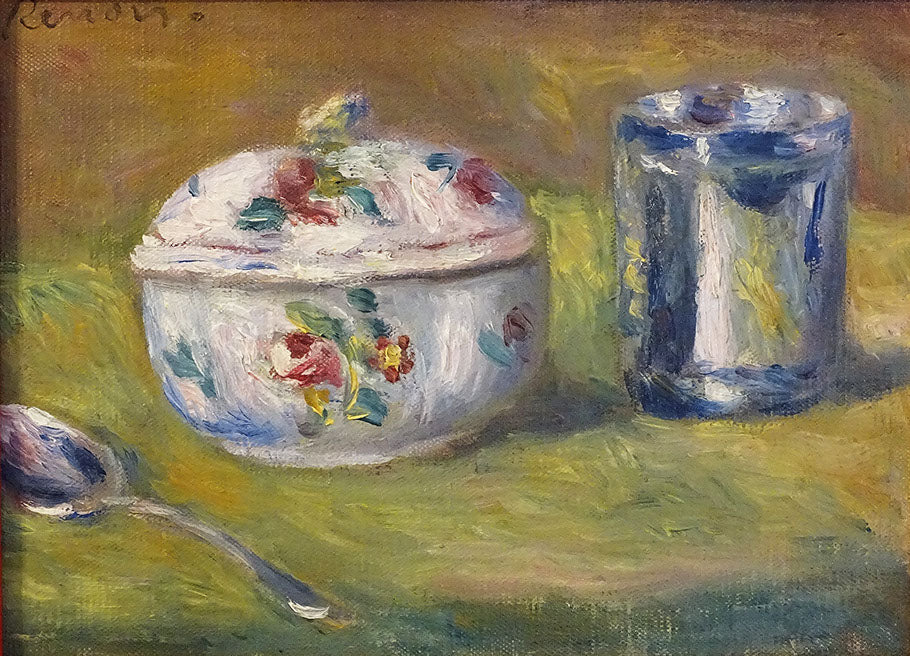 Reproduction du tableau « Sucrier et timbale - Pierre-Auguste Renoir » par Alpha Reproduction en peinture à l’huile