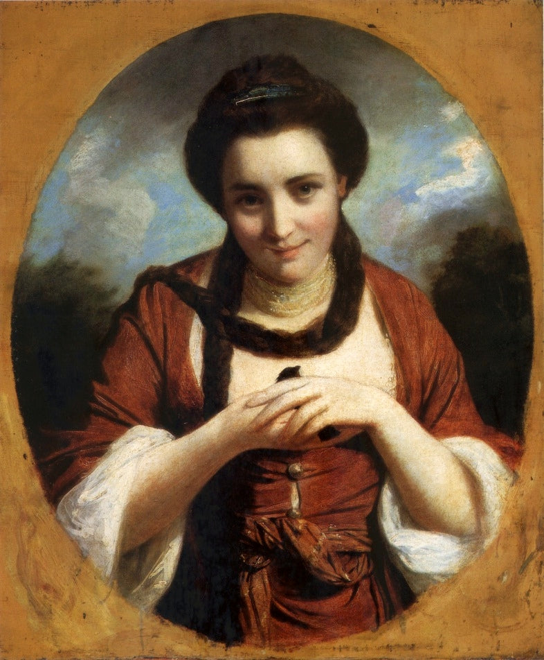 Portrait de Miss Nelly O'Brien avec un oiseau. - Joshua Reynolds