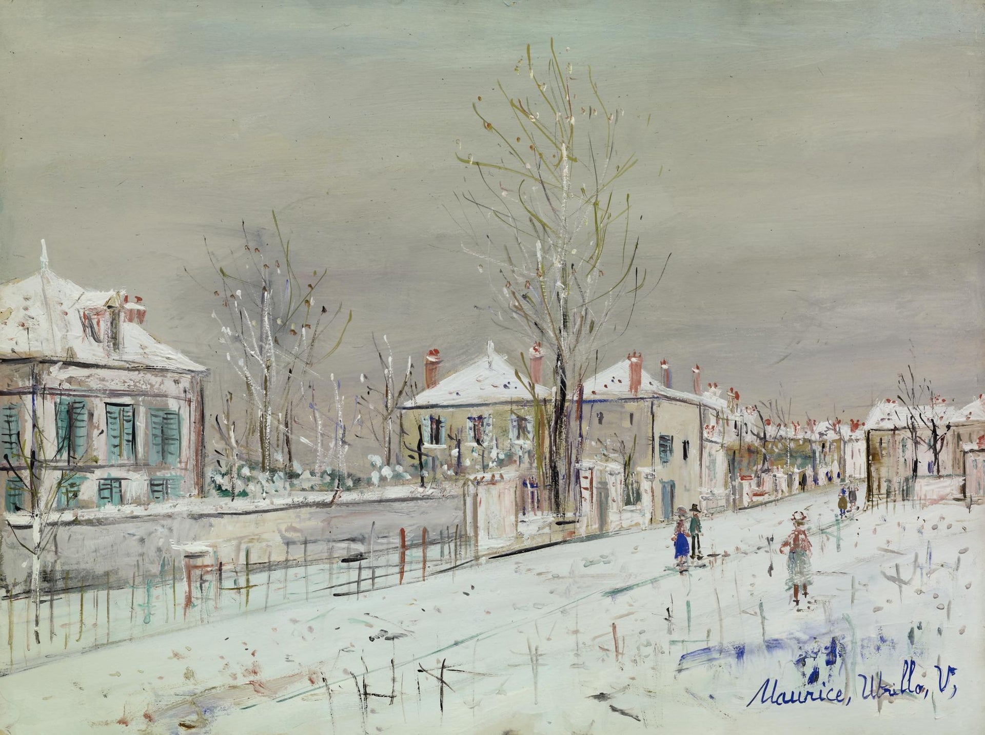 Rue au Vésinet sous la neige - Maurice Utrillo