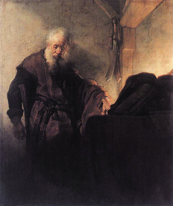Reproduction du tableau « L'Apôtre Paul à sa table de travail - Rembrandt » par Alpha Reproduction en peinture à l’huile