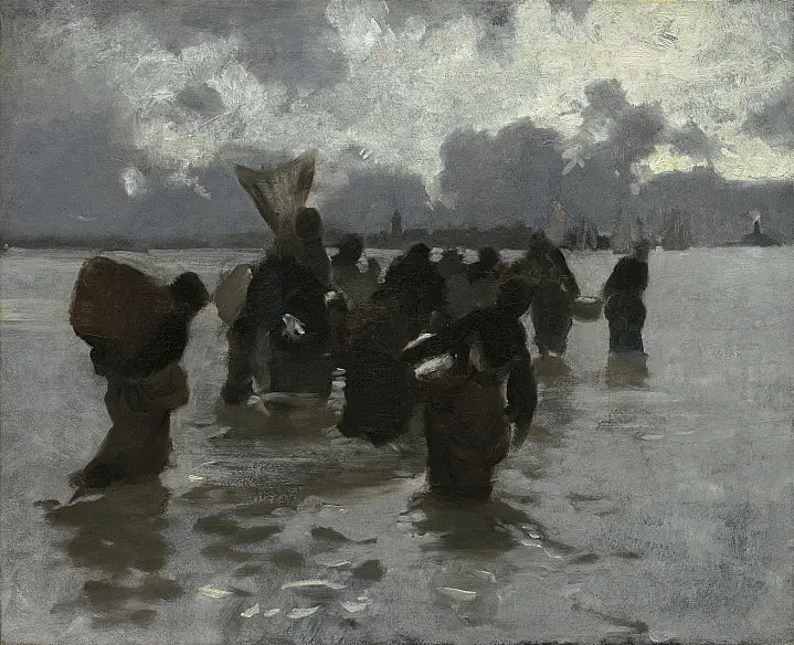 Reproduction du tableau « Le retour des pêcheuses - John Singer Sargent » par Alpha Reproduction en peinture à l’huile