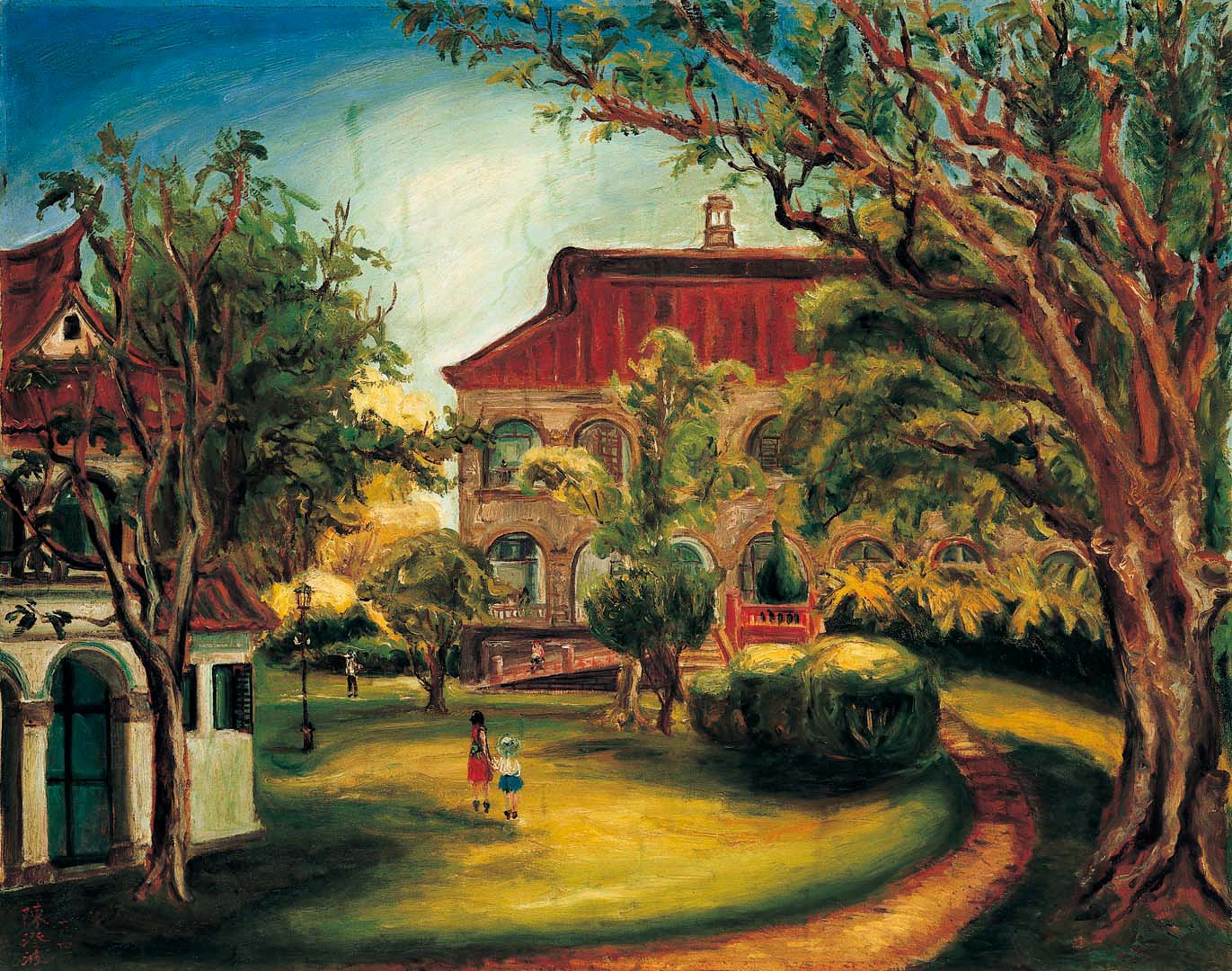 Vue du nouveau bâtiment, Chen Cheng-po, 1941, huile sur toile