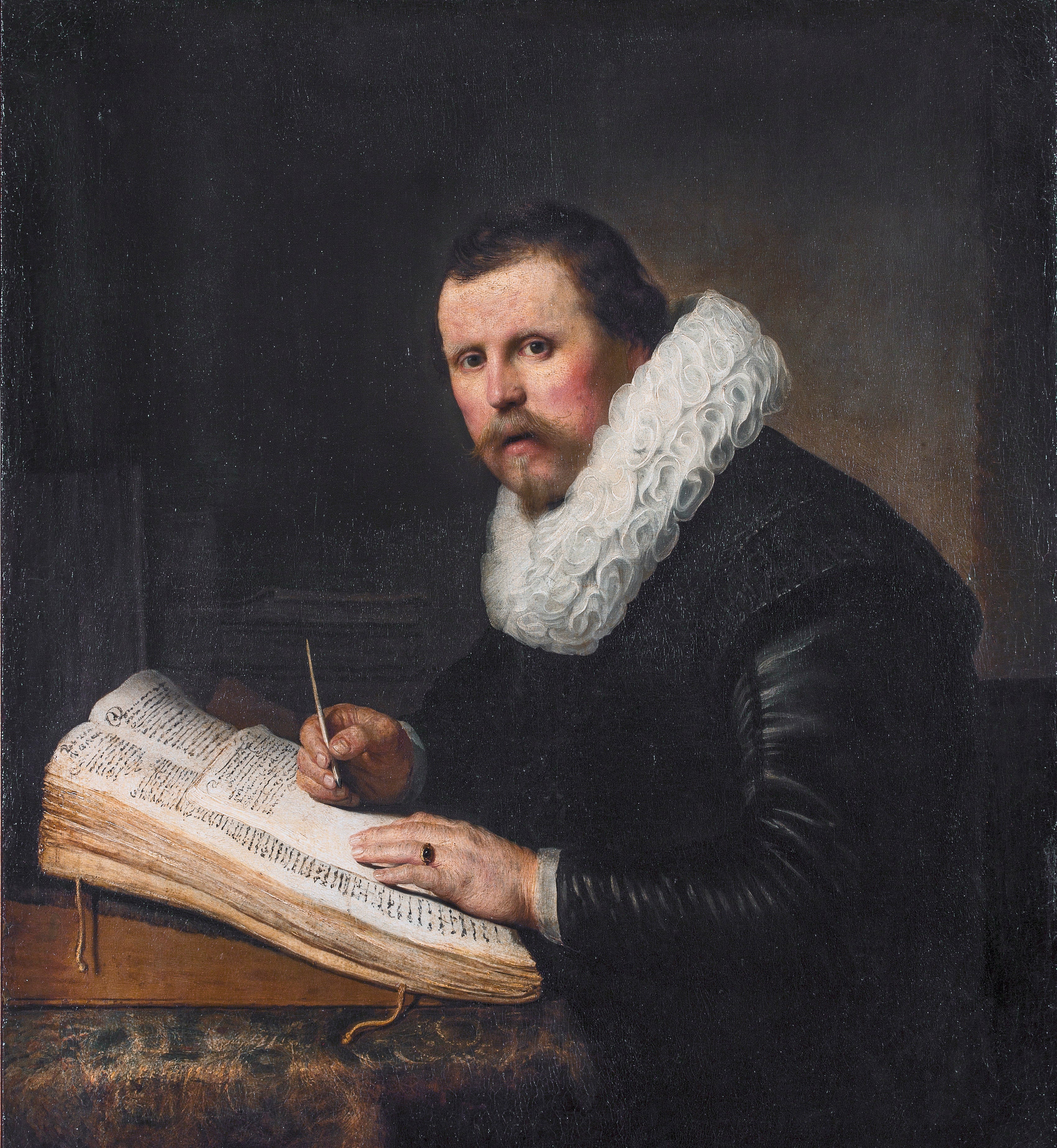 Reproduction du tableau « Portrait d’un savant - Rembrandt » par Alpha Reproduction en peinture à l’huile