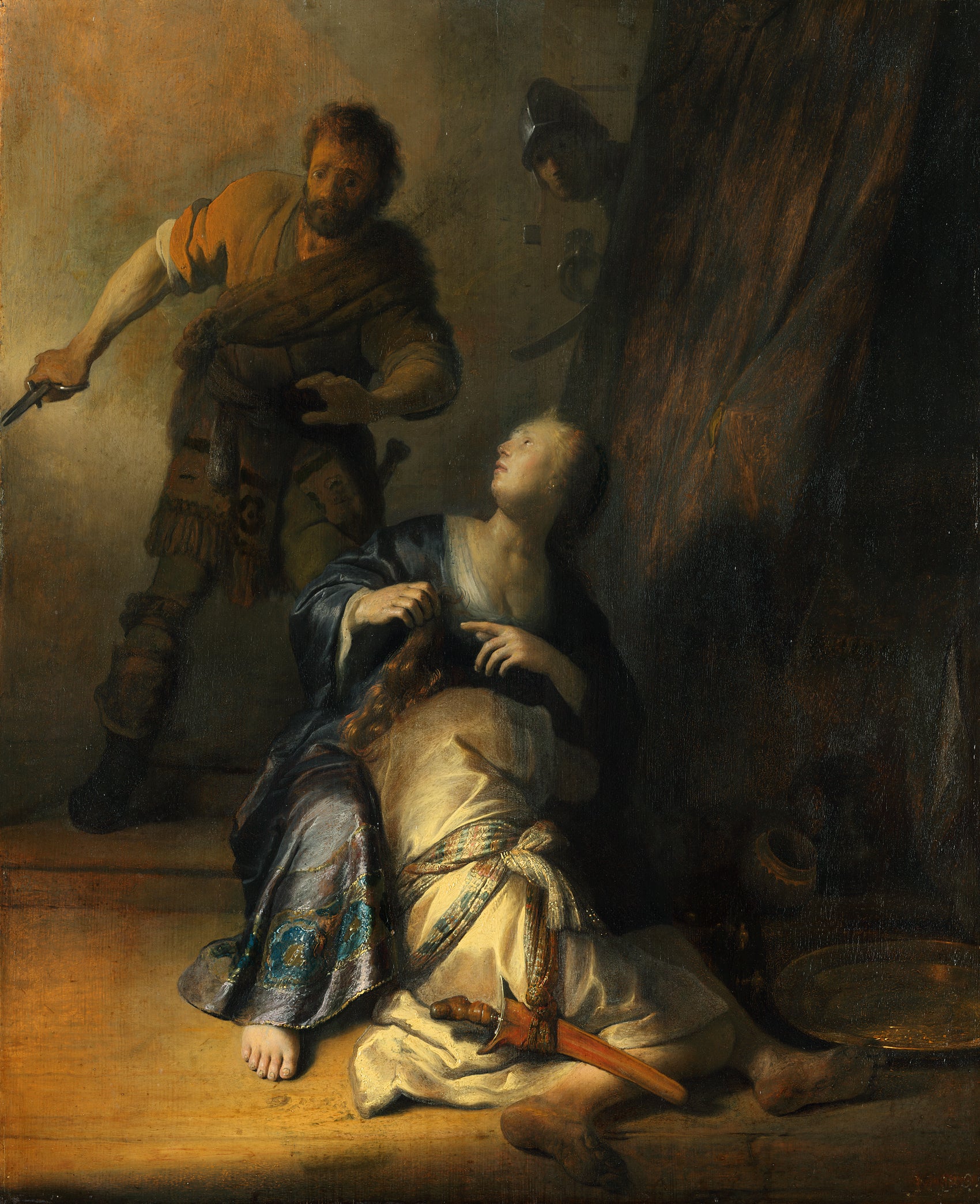 Reproduction du tableau « Samson trahi par Dalila - Rembrandt » par Alpha Reproduction en peinture à l’huile