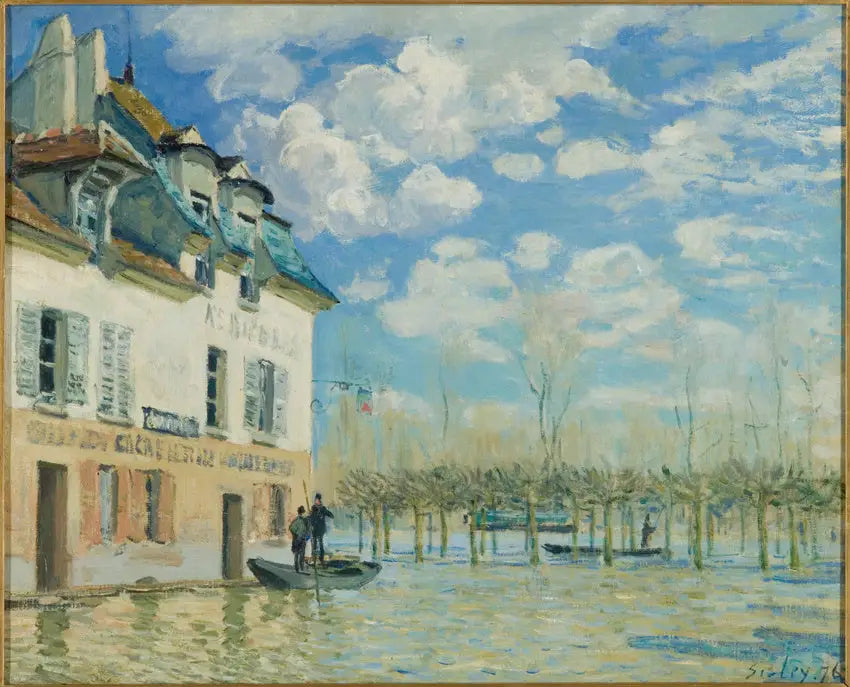 Reproduction du tableau « La Barque pendant l'inondation, Port-Marly - Alfred Sisley » par Alpha Reproduction en peinture à l’huile