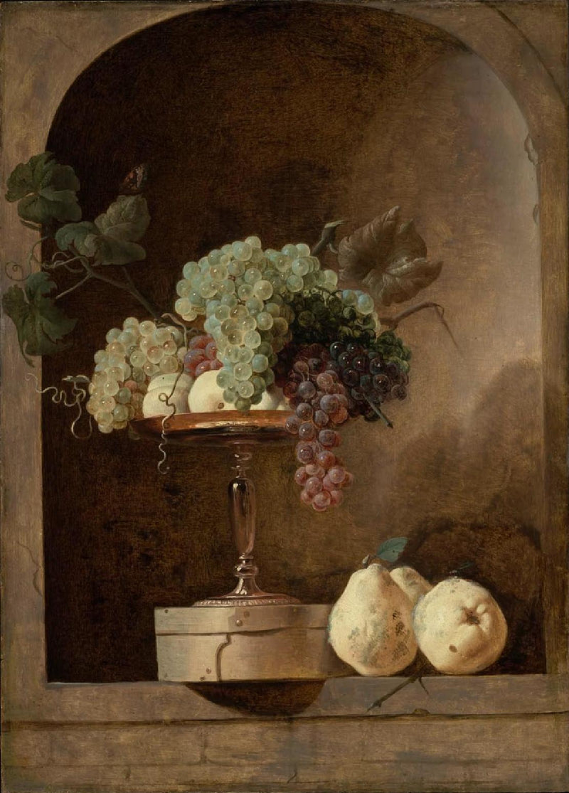 Raisins, pêches et coings dans une alcôve - Frans Snyders