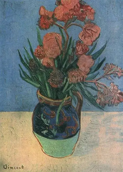 Reproduction du tableau « Vase aux lauriers roses - Vincent van Gogh » par Alpha Reproduction en peinture à l’huile