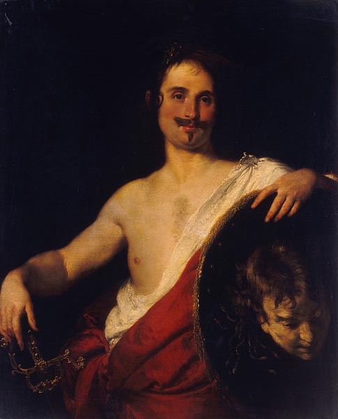 Portrait de Giovan Donato Correggio en Persée - Bernardo Strozzi