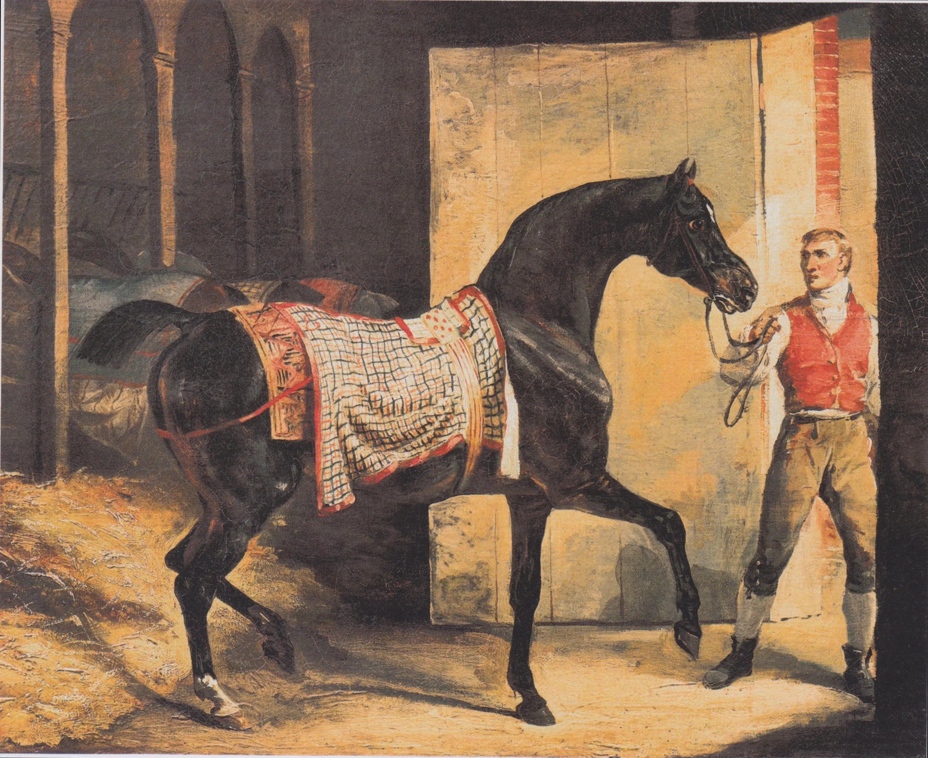 Reproduction du tableau « Cheval sortant de l'écurie - Théodore Géricault » par Alpha Reproduction en peinture à l’huile