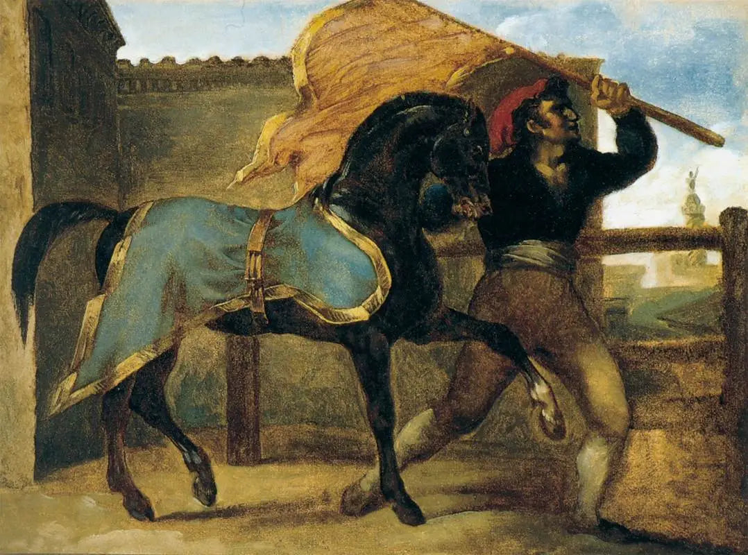 Reproduction du tableau « Course de chevaux - Théodore Géricault » par Alpha Reproduction en peinture à l’huile