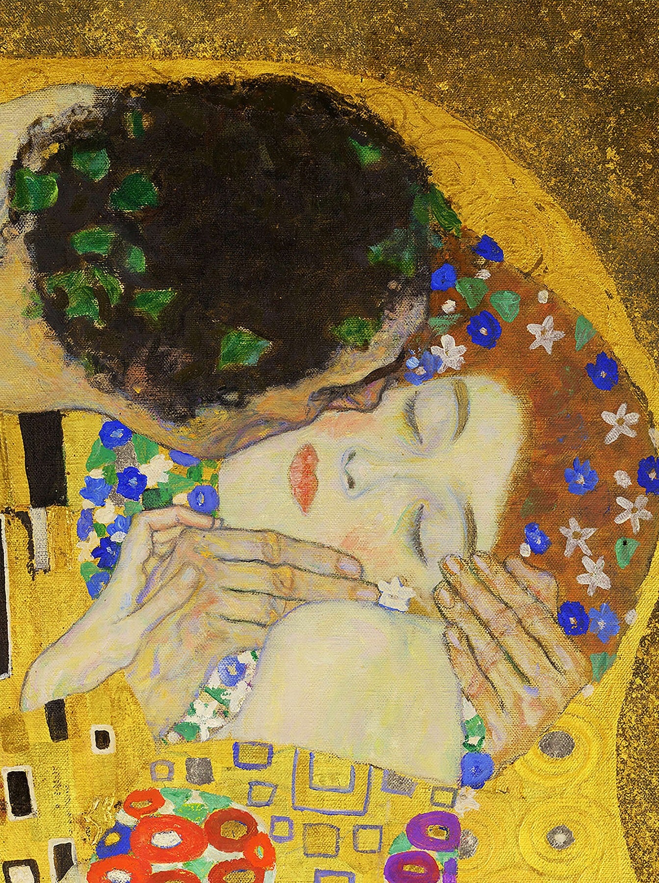 💋 키스 (세부 IV) – 구스타프 클림트 (1907-1908)