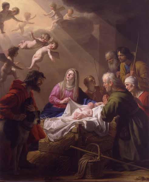 L'Adoration des bergers - Gerrit van Honthorst