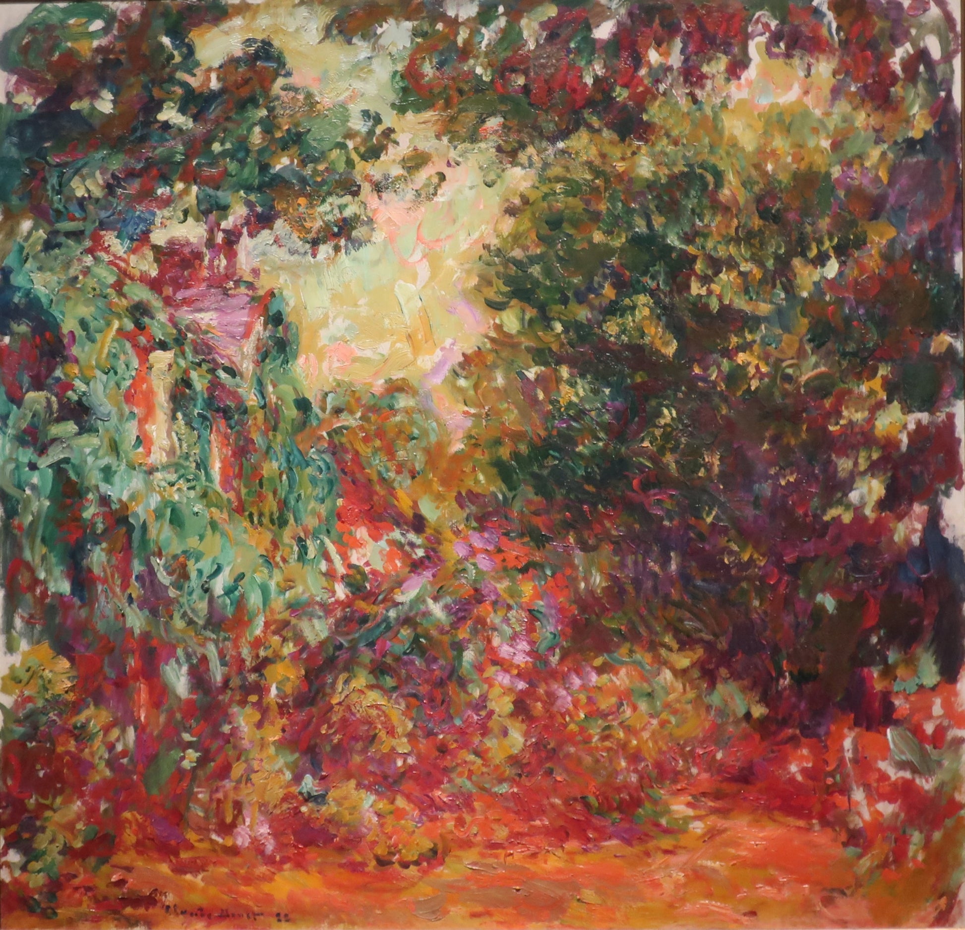 Reproduction du tableau « La maison de l'artiste vue du jardin aux roses - Claude Monet » par Alpha Reproduction en peinture à l’huile