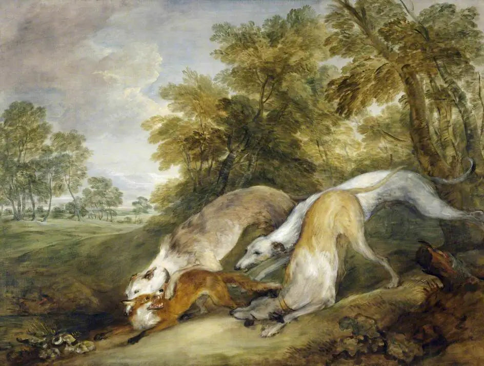 Chiens chassant un renard - Thomas Gainsborough - Alpha Reproduction
