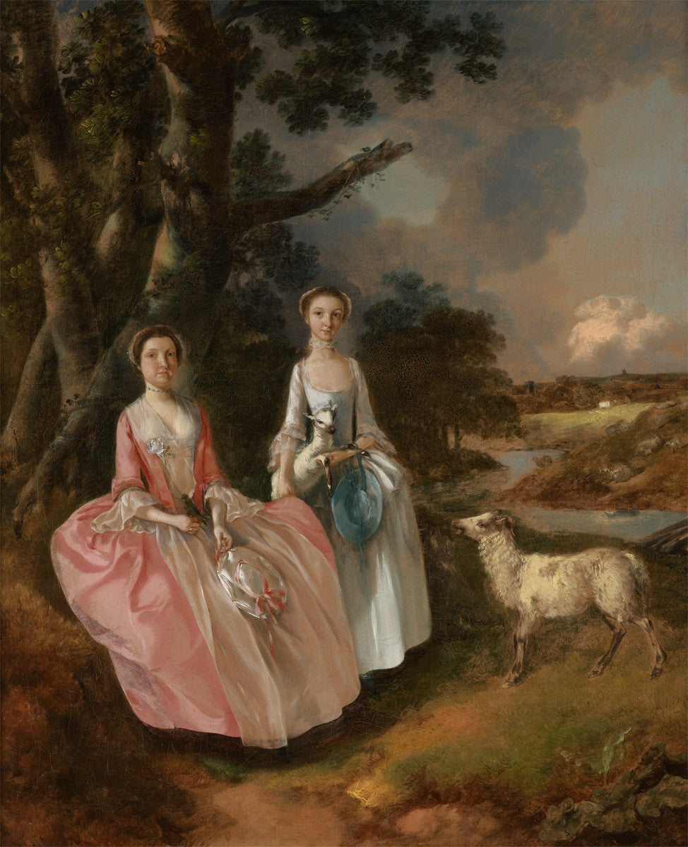 Mme Mary Cobbold et Mlle Cobbold, avec un agneau et une brebis - Thomas Gainsborough