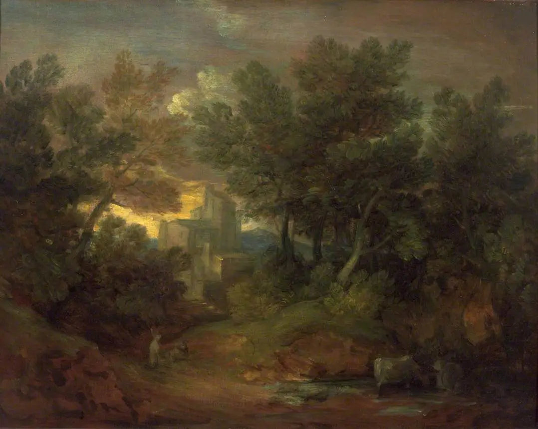 Paysage boisé avec bâtiment - Thomas Gainsborough - Alpha Reproduction