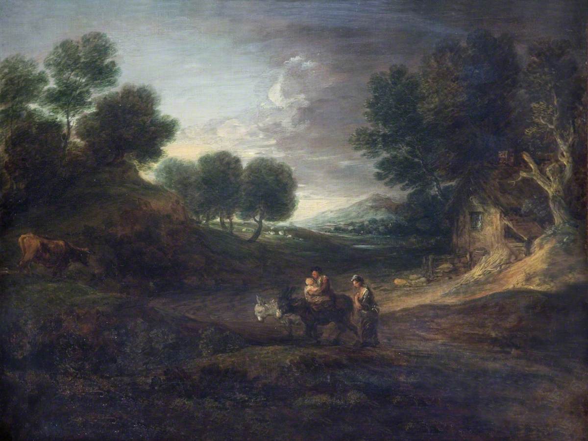 Paysage avec des paysans et des ânes - Thomas Gainsborough