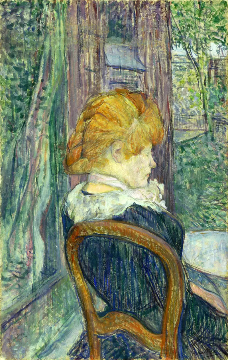 Reproduction du tableau « Une femme assise dans un jardin - Henri de Toulouse-Lautrec » par Alpha Reproduction en peinture à l’huile