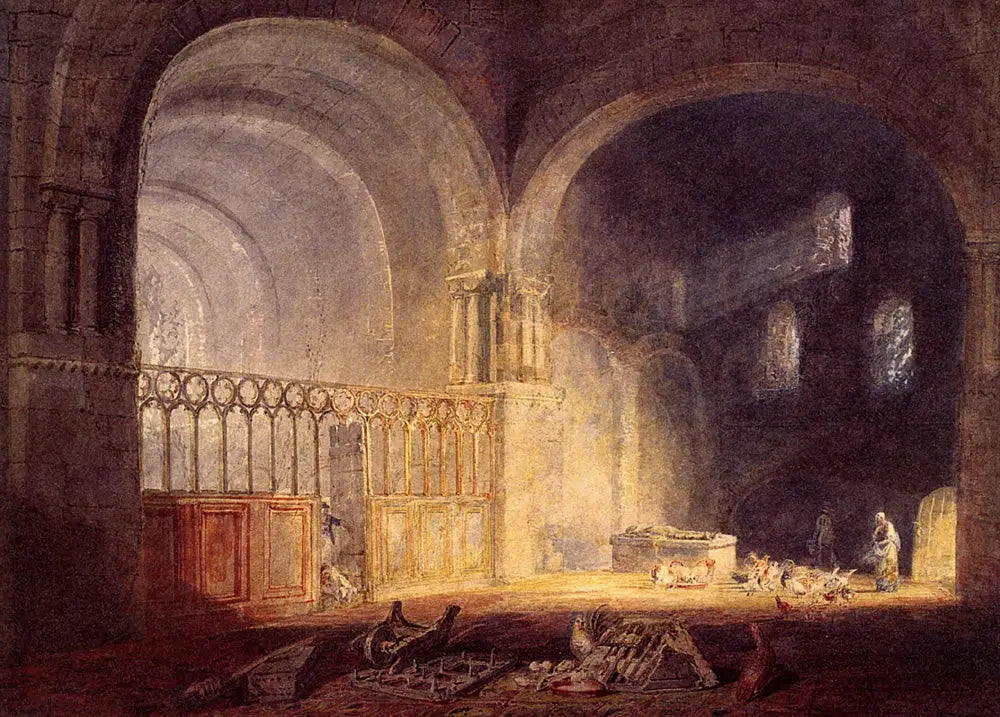 Reproduction du tableau « Transept of Ewenny Priory, Glamorganshire - J. M. W. Turner » par Alpha Reproduction en peinture à l’huile