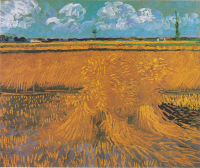 Reproduction du tableau « Champ de blé avec gerbes - Vincent van Gogh » par Alpha Reproduction en peinture à l’huile
