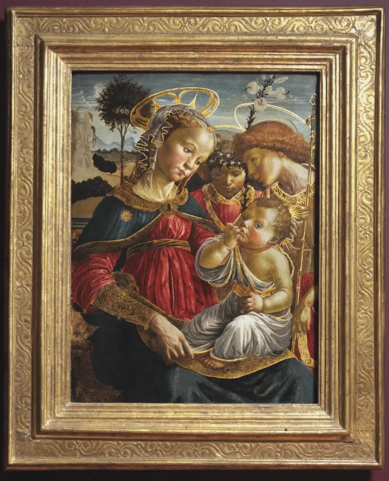 La Vierge saint Jean-Baptiste et un ange adorant l’Enfant Jésus - Sandro Botticelli - Alpha Reproduction